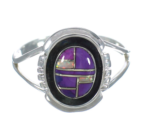 Magenta Turquoise Opal Sterling Silver Ring Size 6-1/4 RX61302